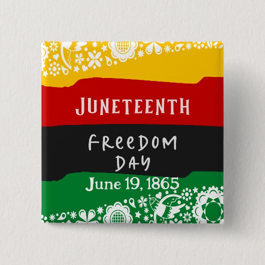 Juneteenth Freedom Day Stadsfeest Vierkante Button 5,1 Cm (Voorkant)