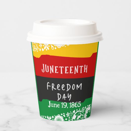Juneteenth Freedom Day Stadsviering Fancy vlag Papieren Bekers (Voorkant)