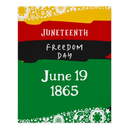 Juneteenth Freedom Day Stadsviering Fancy vlag Perfect Poster (Voorkant)