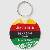 Juneteenth Freedom Day Stadsviering Fancy vlag Sleutelhanger (Voorkant)