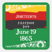 Juneteenth Freedom Day Stadsviering Fancy vlag Vierkante Sticker (Voorkant)