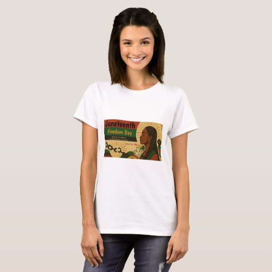 Juneteenth Freedom Declaration: dubbelzijdig ontwe T-shirt (Voorkant volledig)