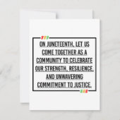 Juneteenth, Freedom of African American. Save The Date (Voorkant)