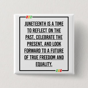 Juneteenth, Freedom of African American. Vierkante Button 5,1 Cm