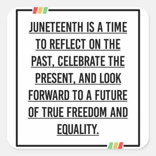Juneteenth, Freedom of African American. Vierkante Sticker (Voorkant)