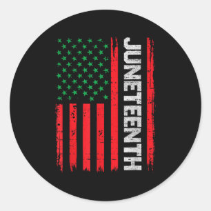 Juneteenth Freedom Vlag van de Verenigde Staten 19 Ronde Sticker