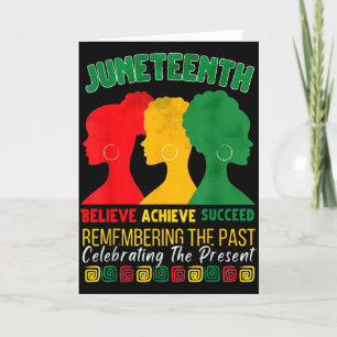 Juneteenth Geloof Bereiken Succes Afro Zwarte Gesc Kaart