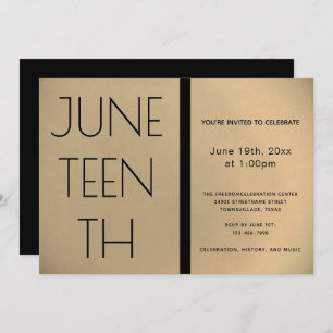 Juneteenth Gold Black Freedom Celebration Kaart