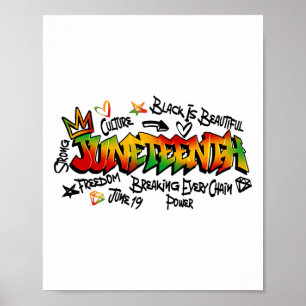 Juneteenth Graffiti Png, 19 juni 1865 Zwarte Gesch Poster