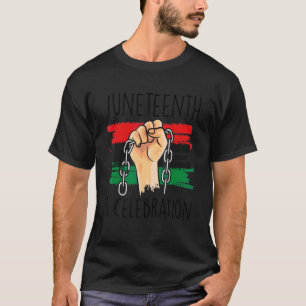 Juneteenth Hand African American Flag Black Histo T-shirt