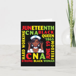 Juneteenth Hardwerkende Cna Zwarte Koningin Sterk  Kaart