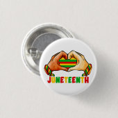 Juneteenth Hart Ronde Button 3,2 Cm (Voorkant /achterkant)