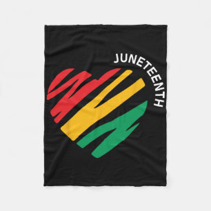 Juneteenth Heart Black History Afro American Afric Fleece Deken