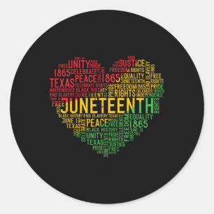 Juneteenth Heart Black History Afro American Afric Ronde Sticker
