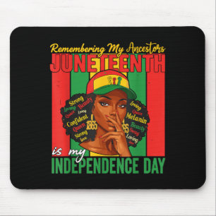 Juneteenth Herinneren Mijn Voorouders Zwarte Vrouw Muismat