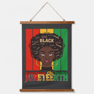 Juneteenth Herinnering aan mijn voorouders Meisje Hangend Wandkleed