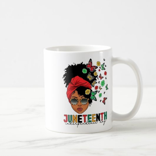 Juneteenth History Freedom Butterfly Melanie Black Koffiemok (Rechts)