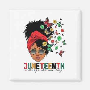 Juneteenth History Freedom Butterfly Melanie Black Magneet