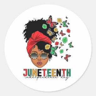 Juneteenth History Freedom Butterfly Melanie Black Ronde Sticker