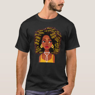 Juneteenth I Am Black History Excellence Hair Word T-shirt
