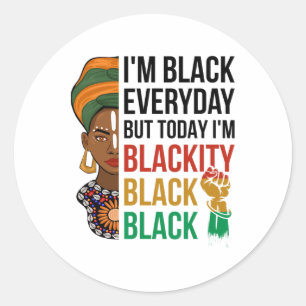 Juneteenth Ik ben Blackity Black Geschiedenis Afri Ronde Sticker