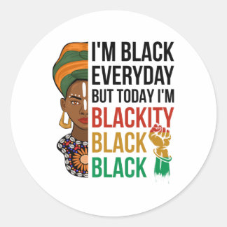 Juneteenth Ik ben Blackity Black Geschiedenis Afri Ronde Sticker