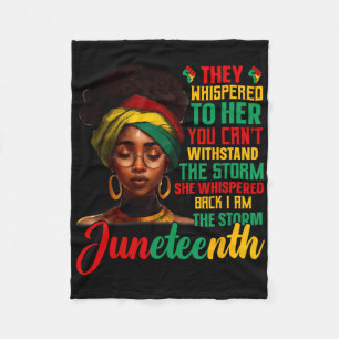 Juneteenth ik ben de storm zwarte vrouwen zwarte h fleece deken