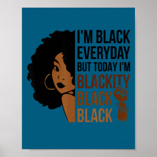 Juneteenth ik zwart zwart vrouw afro afrikaans a poster