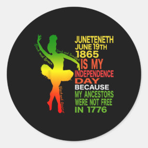 Juneteenth Independence Danser Zwart Meisje Baller Ronde Sticker