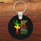 Juneteenth Independence Danser Zwart Meisje Baller Sleutelhanger (Voorkant)