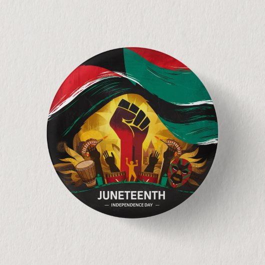Juneteenth Independence Day Vinyl Ronde Button 3,2 Cm (Voorkant)