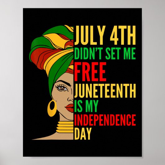 Juneteenth is mijn Onafhankelijkheidsdag Black His Poster (Voorkant)