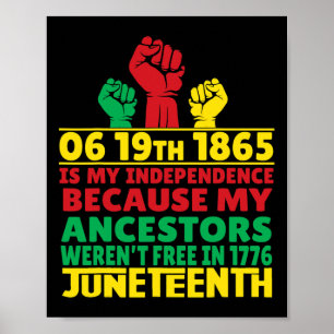 Juneteenth is mijn onafhankelijkheidsdag Free Blac Poster