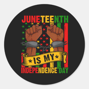 Juneteenth is mijn Onafhankelijkheidsdag Free ISH Ronde Sticker