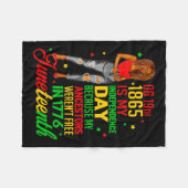 Juneteenth is mijn onafhankelijkheidsdag gratis zw fleece deken (Voorkant (Horizontaal))