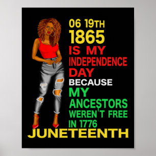 Juneteenth is mijn onafhankelijkheidsdag gratis zw poster