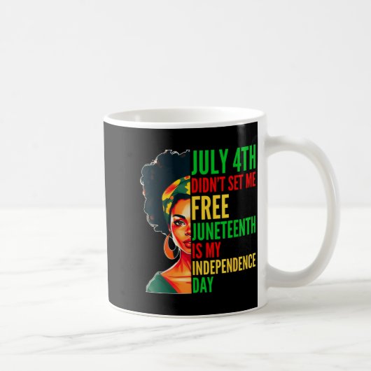 Juneteenth is Onafhankelijkheidsdag Melanine Vrouw Koffiemok (Rechts)