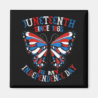 Juneteenth Is Onafhankelijkheidsdag Vlinder Rood W Magneet