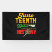 Juneteenth Know Your History Black Pride 1865 Spandoek (Horizontaal)