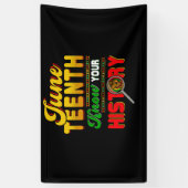 Juneteenth Know Your History Black Pride 1865 Spandoek (Verticaal)