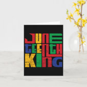Juneteenth Koning Zwarte Man Jongen Juneteenth Kon Kaart (Gele Bloem)