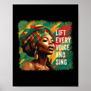 Juneteenth Lift Every Voice zing zwarte geschieden Poster