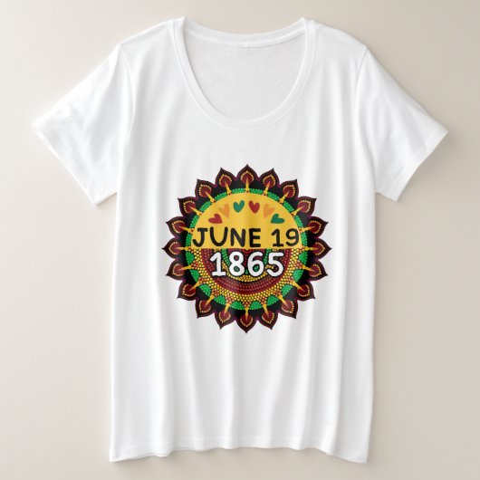 Juneteenth mandala traditionele Afrikaanse patrone Grote Maat T-shirt (Design voorkant)