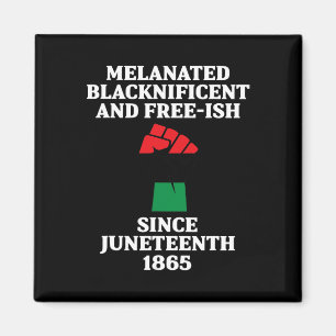 Juneteenth Melanated Black Afro-Amerikaanse vlag P Magneet