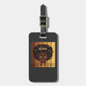 Juneteenth Melanin Black African American Girl Bagagelabel (Voorkant verticaal)