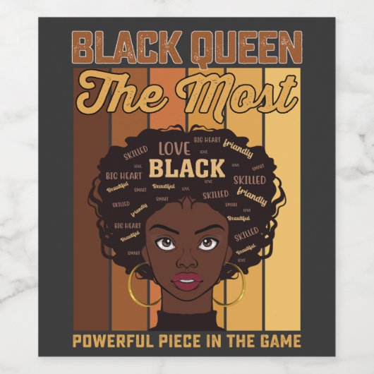 Juneteenth Melanin Black Girl de krachtigste Wijn Etiket (Enkel label)