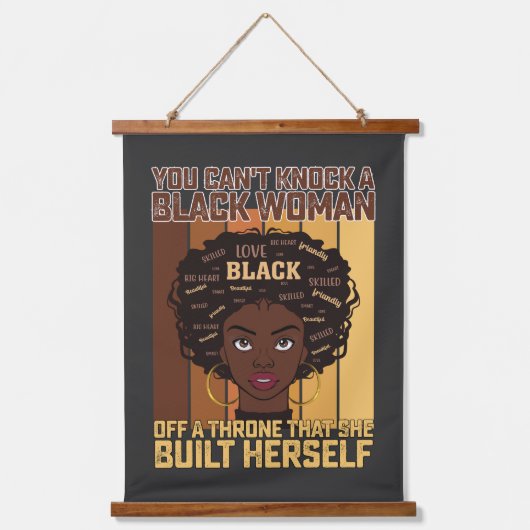 Juneteenth Melanin kan geen zwarte vrouw slaan Hangend Wandkleed (Voorkant)