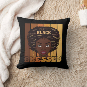 Juneteenth Melanine Zwarte Afro-Amerikaanse Meisje Kussen