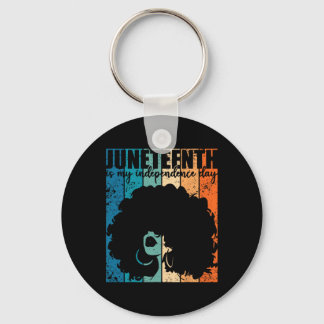 Juneteenth My Independence Day Retro Afro Women Me Sleutelhanger
