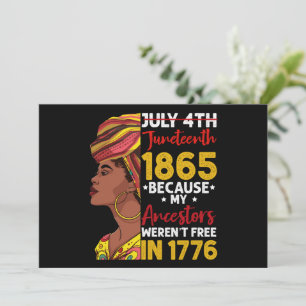 Juneteenth omdat mijn voorouder niet vrij was 1776 kaart